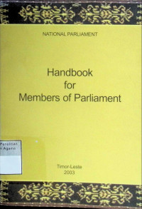 Image of National Parliament : Handbook for Members of Parliament